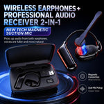 Auricolari Bluetooth con gancio auricolare girevole, HD, riduzione del rumore, resistenti alla pioggia., V2