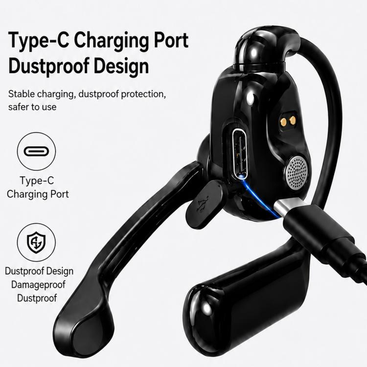 Auricolari Bluetooth con gancio auricolare girevole, HD, riduzione del rumore, resistenti alla pioggia., V2