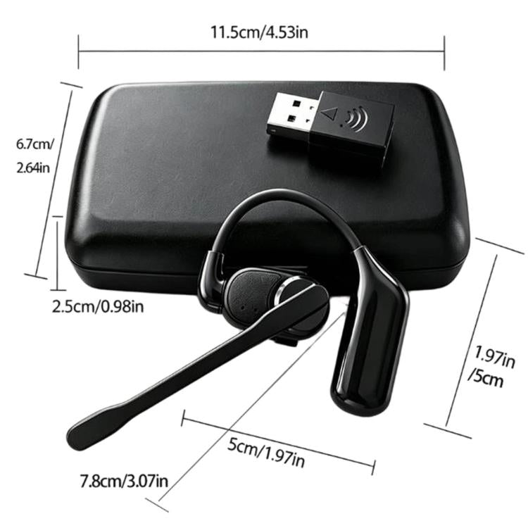 Auricolari Bluetooth con gancio auricolare girevole, HD, riduzione del rumore, resistenti alla pioggia., V2