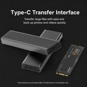 Blueendless 2806N M.2 NVMe SSD Enclosure 10Gbps Aluminum External Solid State Drive Case Portable PCIe M-Key/B&M-Key Reader, Dual Cables Included, Single Cable Included