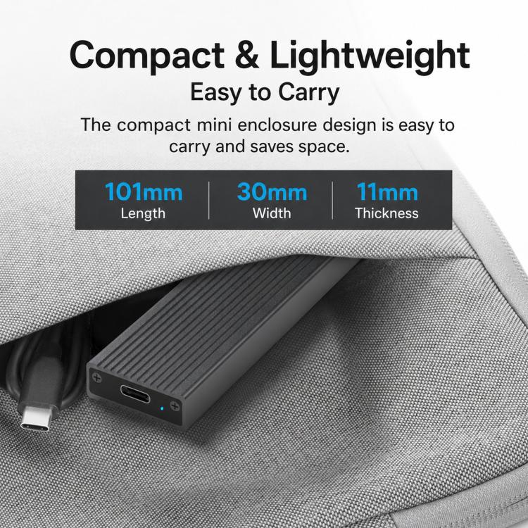 Blueendless 2806N M.2 NVMe SSD Enclosure 10Gbps Aluminum External Solid State Drive Case Portable PCIe M-Key/B&M-Key Reader, Dual Cables Included, Single Cable Included