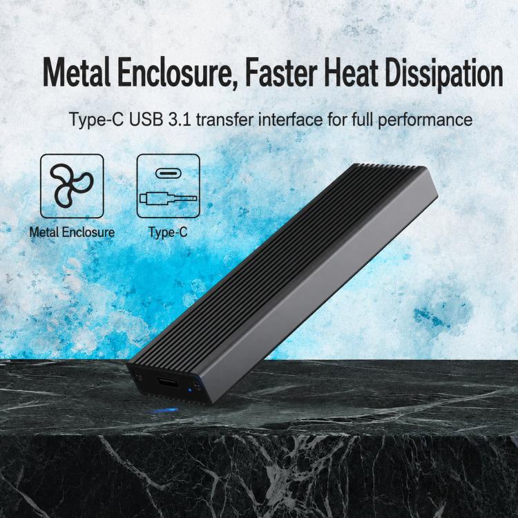 Blueendless 2806N M.2 NVMe SSD Enclosure 10Gbps Aluminum External Solid State Drive Case Portable PCIe M-Key/B&M-Key Reader, Dual Cables Included, Single Cable Included