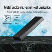 Blueendless 2806N M.2 NVMe SSD Enclosure 10Gbps Aluminum External Solid State Drive Case Portable PCIe M-Key/B&M-Key Reader, Dual Cables Included, Single Cable Included