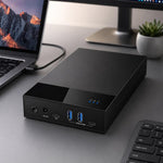 Blueendless 3.5/2.5 Inch SATA External Hard Drive Enclosure With Built-In USB 3.0 Hub USB To SATA HDD SSD Case Max 20TB, US Plug, EU Plug, UK Plug