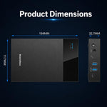 Blueendless 3.5/2.5 Inch SATA External Hard Drive Enclosure With Built-In USB 3.0 Hub USB To SATA HDD SSD Case Max 20TB, US Plug, EU Plug, UK Plug