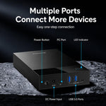 Blueendless 3.5/2.5 Inch SATA External Hard Drive Enclosure With Built-In USB 3.0 Hub USB To SATA HDD SSD Case Max 20TB, US Plug, EU Plug, UK Plug