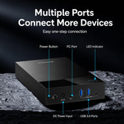 Blueendless 3.5/2.5 Inch SATA External Hard Drive Enclosure With Built-In USB 3.0 Hub USB To SATA HDD SSD Case Max 20TB, US Plug, EU Plug, UK Plug