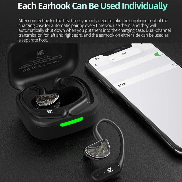 Auricolari wireless Bluetooth 5.3 KZ XZ10 con ganci auricolari, XZ10