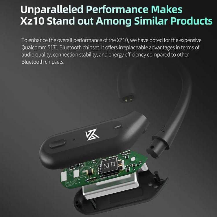 Auricolari wireless Bluetooth 5.3 KZ XZ10 con ganci auricolari, XZ10