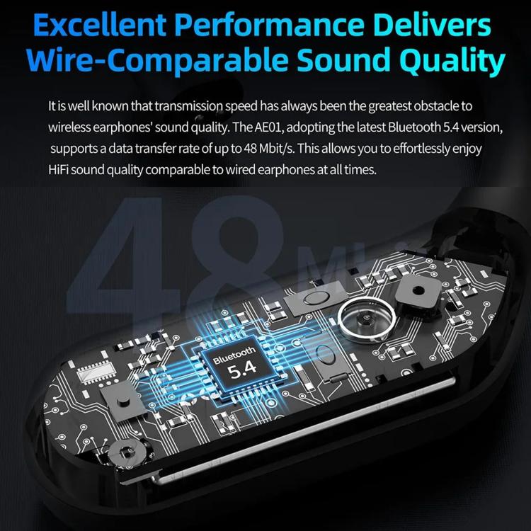 Auricolari da gaming wireless HD Bluetooth 5.4 con ganci auricolari, AE01