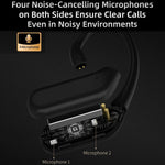 Cuffie da gioco Hi-Fi wireless HD Bluetooth 5.4 con gancio auricolare, riduzione attiva del rumore e tecnologia Hi-Fi., AN01