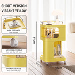 Tavolino laterale mobile con ruote, carrello multiuso a 3 ripiani con ruote, comodino con serratura., Short Type Cream, Short Type Yellow, Tall Type Cream, Tall Type Yellow