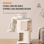 Tavolino laterale mobile con ruote, carrello multiuso a 3 ripiani con ruote, comodino con serratura., Short Type Cream, Short Type Yellow, Tall Type Cream, Tall Type Yellow
