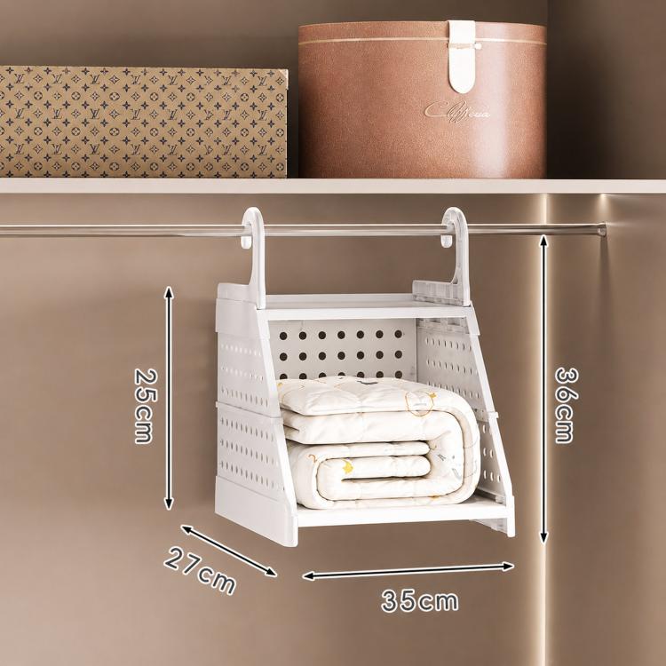 Organizzatore per armadio da appendere, ripiani in plastica impilabili, cestino portaoggetti per vestiti, 1-Tier, 2-Tier, 3-Tier
