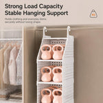 Organizzatore per armadio da appendere, ripiani in plastica impilabili, cestino portaoggetti per vestiti, 1-Tier, 2-Tier, 3-Tier