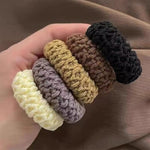 Set da 6 pezzi di elastici per capelli extra spessi e ad alta elasticità, ideali per coda di cavallo o come fascia per capelli senza cuciture.
