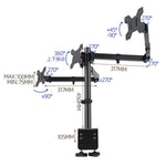 Supporto girevole 360° per triplo monitor ZX-T033W