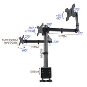 Supporto girevole 360° per triplo monitor ZX-T033W