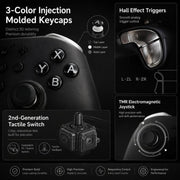 Controller GuliKit KK2T con joystick elettromagnetico TMR, supporto NFC, Amiibo e funzione di riattivazione Switch.
