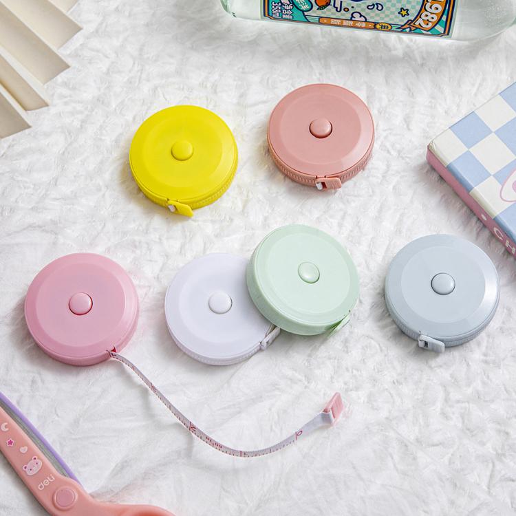 Set da 3 pezzi: righello rotondo in plastica da 1,5 m, metro a nastro retrattile automatico, mini metro a nastro a doppia scala metrica/imperiale per uso domestico.