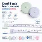 Set da 3 pezzi: righello rotondo in plastica da 1,5 m, metro a nastro retrattile automatico, mini metro a nastro a doppia scala metrica/imperiale per uso domestico.