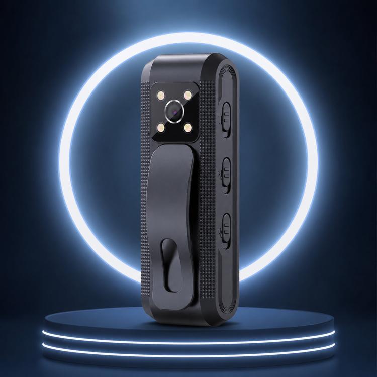 Mini videocamera indossabile 1080P con registratore vocale e video, visione notturna IR intelligente e clip., C1