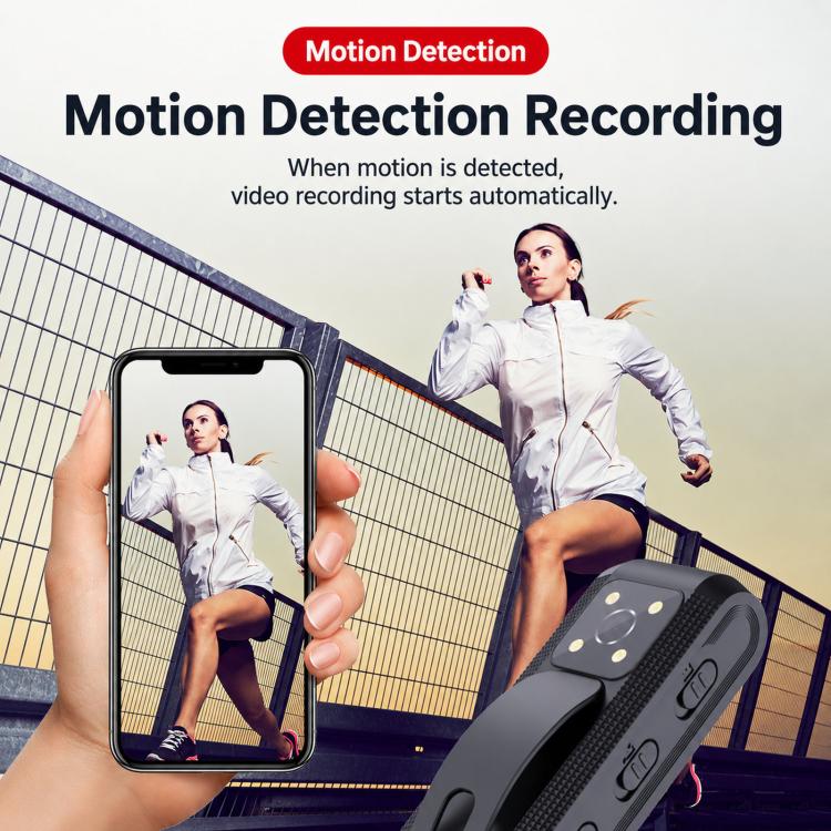 Mini videocamera indossabile 1080P con registratore vocale e video, visione notturna IR intelligente e clip., C1
