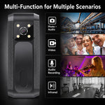 Mini videocamera indossabile 1080P con registratore vocale e video, visione notturna IR intelligente e clip., C1