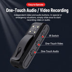 Mini videocamera indossabile 1080P con registratore vocale e video, visione notturna IR intelligente e clip., C1