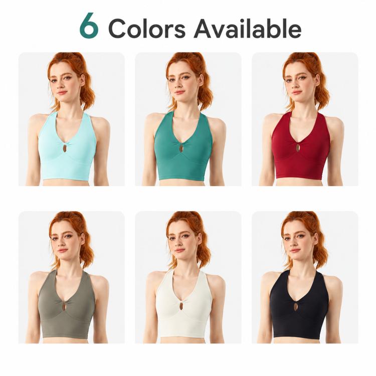 Canotta sportiva da donna con coppe integrate, top yoga, reggiseno da corsa e reggiseno sportivo per fitness., S, M, L, XL