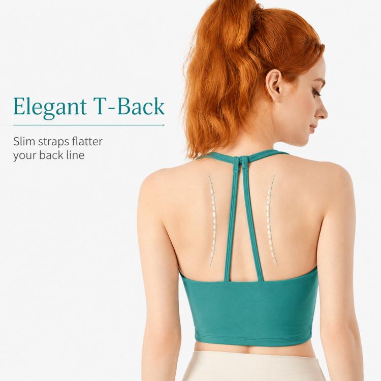 Canotta sportiva da donna con coppe integrate, top yoga, reggiseno da corsa e reggiseno sportivo per fitness., S, M, L, XL