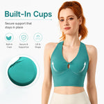 Canotta sportiva da donna con coppe integrate, top yoga, reggiseno da corsa e reggiseno sportivo per fitness., S, M, L, XL