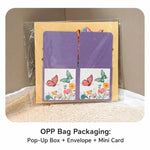 Biglietto d'auguri 3D pop-up con farfalla, biglietto di benedizione con farfalla viola