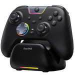 EasySMX X05Pro Controller wireless per PC: gamepad a effetto Hall a tre modalità con grilletti a doppio stadio e pulsanti silenziosi per PC e Switch, Grey White, Black, White With Charging Dock, Black With Charging Dock