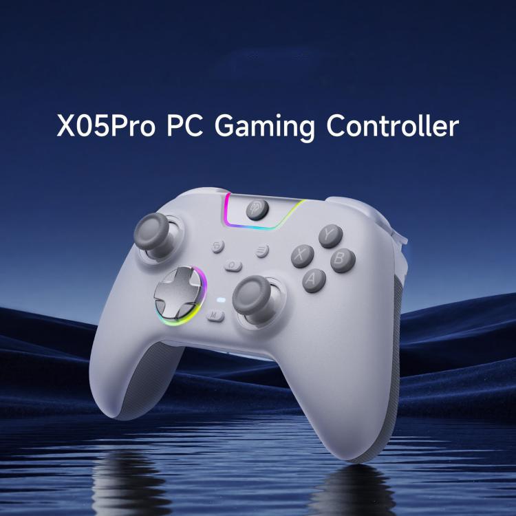 EasySMX X05Pro Controller wireless per PC: gamepad a effetto Hall a tre modalità con grilletti a doppio stadio e pulsanti silenziosi per PC e Switch, Grey White, Black, White With Charging Dock, Black With Charging Dock