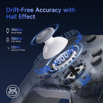 EasySMX X05Pro Controller wireless per PC: gamepad a effetto Hall a tre modalità con grilletti a doppio stadio e pulsanti silenziosi per PC e Switch, Grey White, Black, White With Charging Dock, Black With Charging Dock