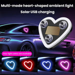 Luce ambientale auto a forma di cuore con ricarica solare