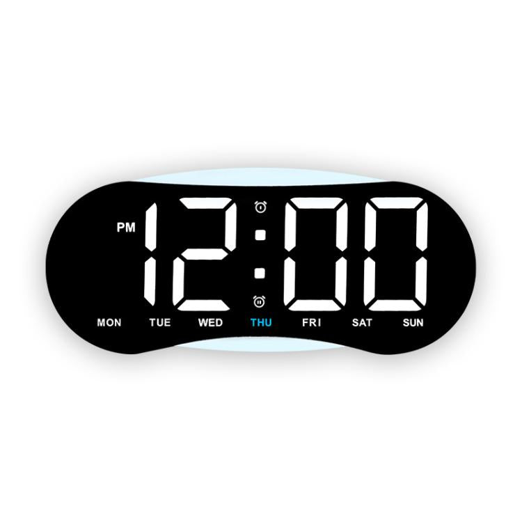 Orologio da parete digitale a LED curvo con ampio display, orologio da scrivania con luce notturna ambientale, indicazione di giorno, data e temperatura, dimmerabile, ideale per camera da letto e ufficio.