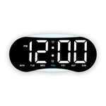 Orologio da parete digitale a LED curvo con ampio display, orologio da scrivania con luce notturna ambientale, indicazione di giorno, data e temperatura, dimmerabile, ideale per camera da letto e ufficio.