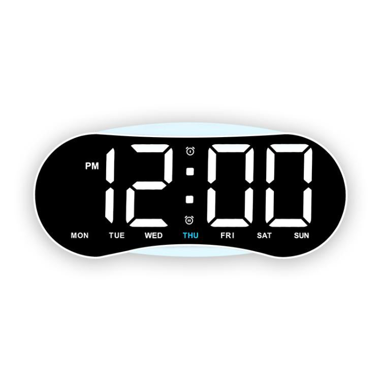 Orologio da parete digitale a LED curvo con ampio display, orologio da scrivania con luce notturna ambientale, indicazione di giorno, data e temperatura, dimmerabile, ideale per camera da letto e ufficio.