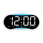 Orologio da parete digitale a LED curvo con ampio display, orologio da scrivania con luce notturna ambientale, indicazione di giorno, data e temperatura, dimmerabile, ideale per camera da letto e ufficio.