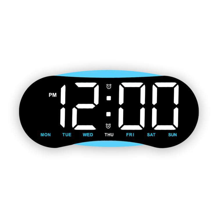 Orologio da parete digitale a LED curvo con ampio display, orologio da scrivania con luce notturna ambientale, indicazione di giorno, data e temperatura, dimmerabile, ideale per camera da letto e ufficio.