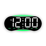 Orologio da parete digitale a LED curvo con ampio display, orologio da scrivania con luce notturna ambientale, indicazione di giorno, data e temperatura, dimmerabile, ideale per camera da letto e ufficio.