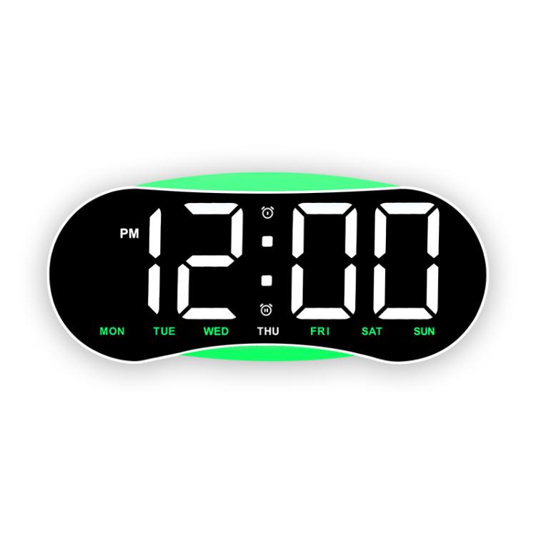 Orologio da parete digitale a LED curvo con ampio display, orologio da scrivania con luce notturna ambientale, indicazione di giorno, data e temperatura, dimmerabile, ideale per camera da letto e ufficio.