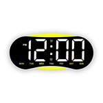 Orologio da parete digitale a LED curvo con ampio display, orologio da scrivania con luce notturna ambientale, indicazione di giorno, data e temperatura, dimmerabile, ideale per camera da letto e ufficio.