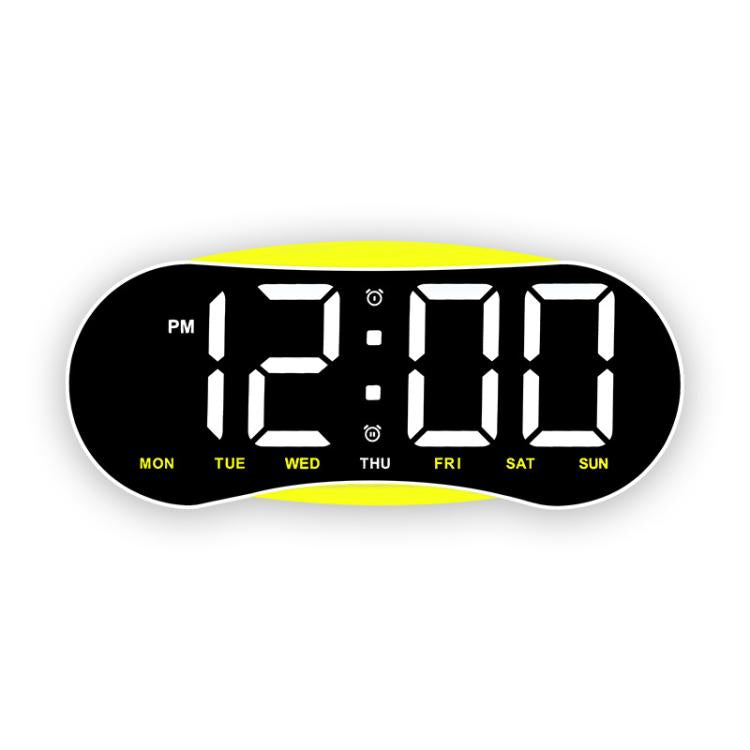 Orologio da parete digitale a LED curvo con ampio display, orologio da scrivania con luce notturna ambientale, indicazione di giorno, data e temperatura, dimmerabile, ideale per camera da letto e ufficio.
