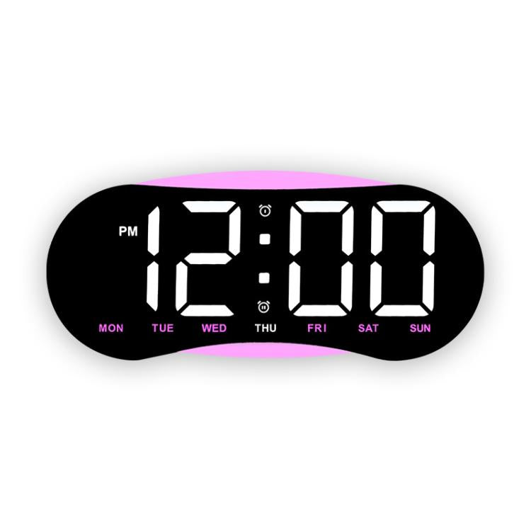 Orologio da parete digitale a LED curvo con ampio display, orologio da scrivania con luce notturna ambientale, indicazione di giorno, data e temperatura, dimmerabile, ideale per camera da letto e ufficio.