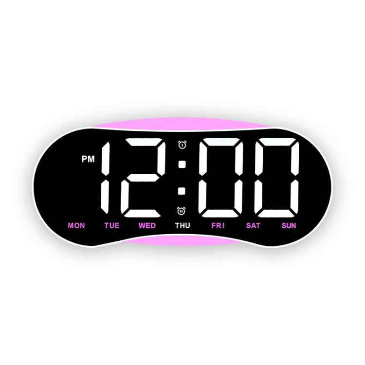 Orologio da parete digitale a LED curvo con ampio display, orologio da scrivania con luce notturna ambientale, indicazione di giorno, data e temperatura, dimmerabile, ideale per camera da letto e ufficio.
