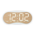 Orologio da parete digitale a LED curvo con ampio display, orologio da scrivania con luce notturna ambientale, indicazione di giorno, data e temperatura, dimmerabile, ideale per camera da letto e ufficio.