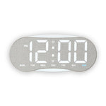 Orologio da parete digitale a LED curvo con ampio display, orologio da scrivania con luce notturna ambientale, indicazione di giorno, data e temperatura, dimmerabile, ideale per camera da letto e ufficio.